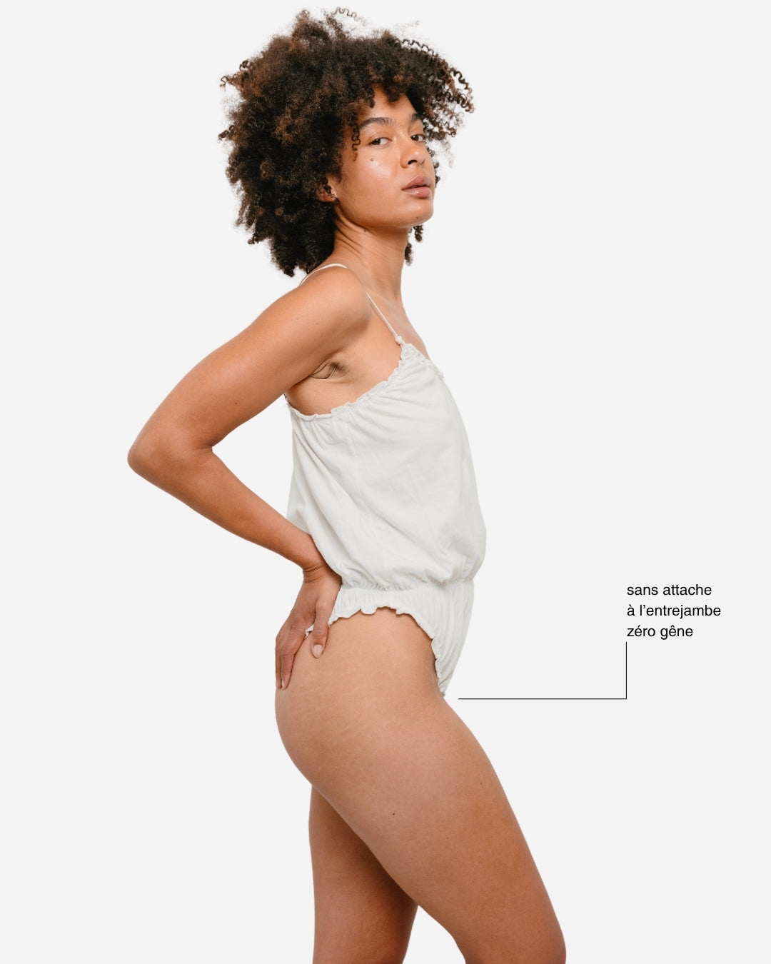 Lebodi Romance. Body Blanc bloomer taille marquée