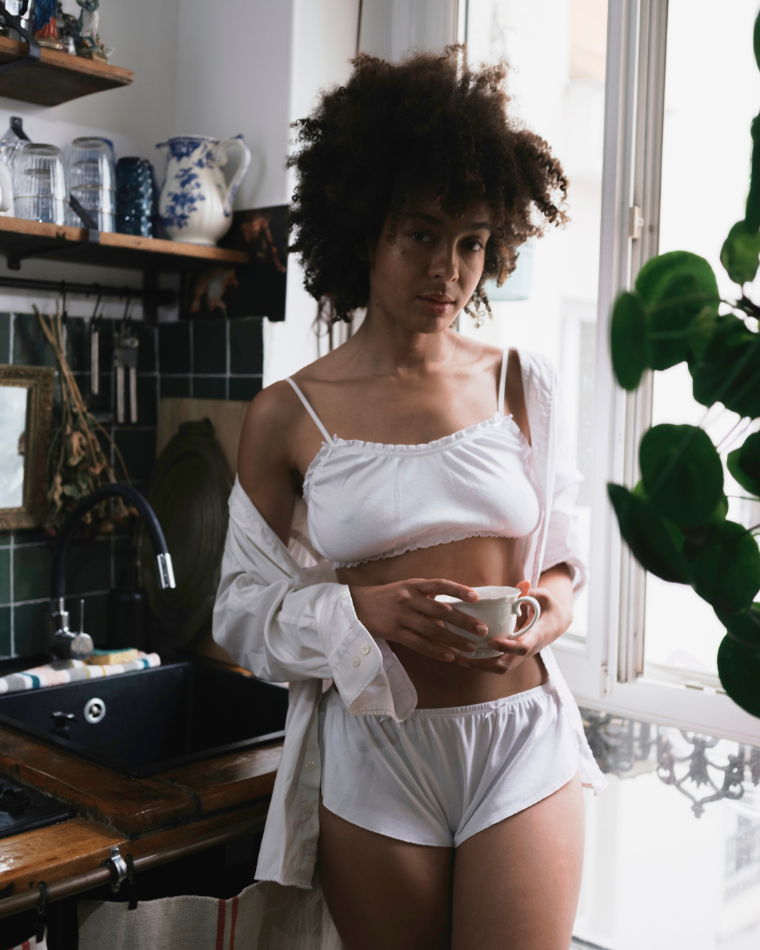 LINGERIE EN COTON BLANC BLOOMER FROUFROU NO COMMENT
